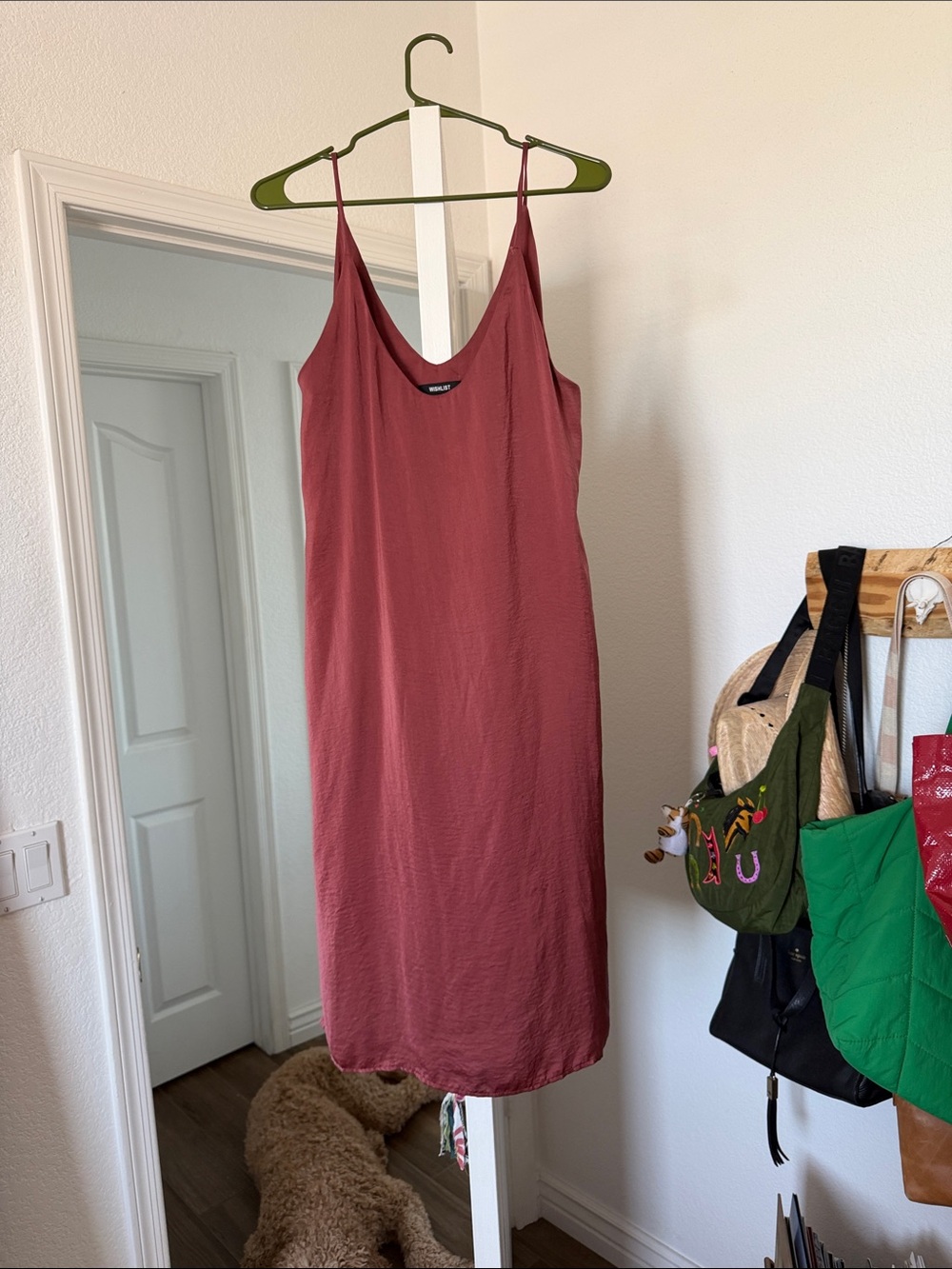 Wishlist | Rusty Red Satin Slip Dress | Large